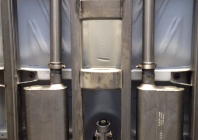 LS powered 57 Chevy dual exhaust with Flowmaster mufflers