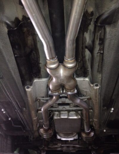 LS powered Jaguar dual exhaust